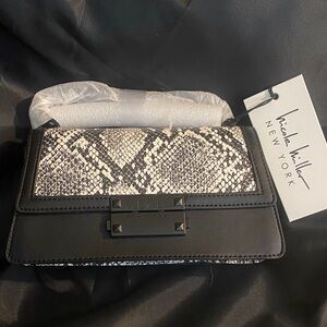 Nicole Miller Monochrome Snake Print Wristlet